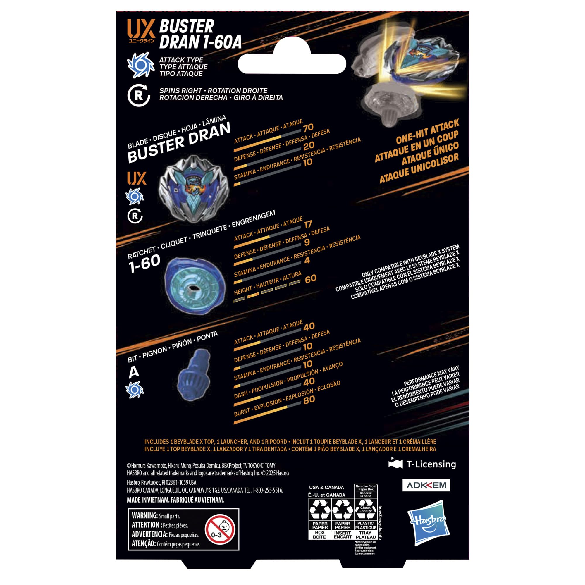 Foto 6 pulgar | Set De Paquete De Inicio Beyblade X Buster Dran 1-60a Ux Con Lanzador - Venta Internacional.