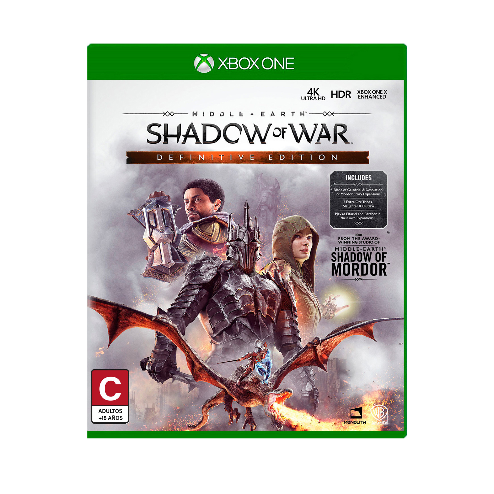 Foto 2 pulgar | Juego Middle Earth Shadow Of War Definitive Edition para Xbox One