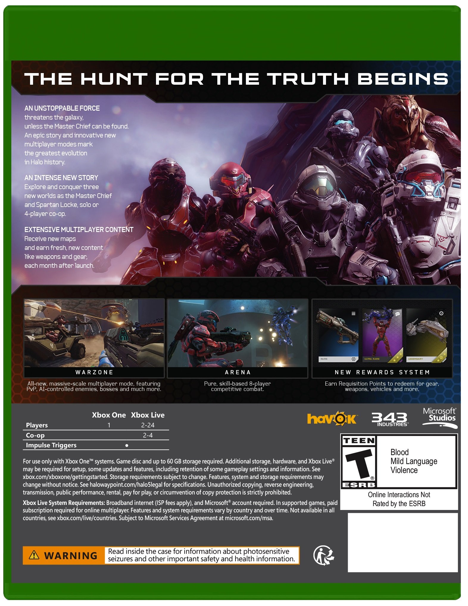Foto 3 pulgar | Videojuego Xbox One Halo 5: Guardians - Venta Internacional.