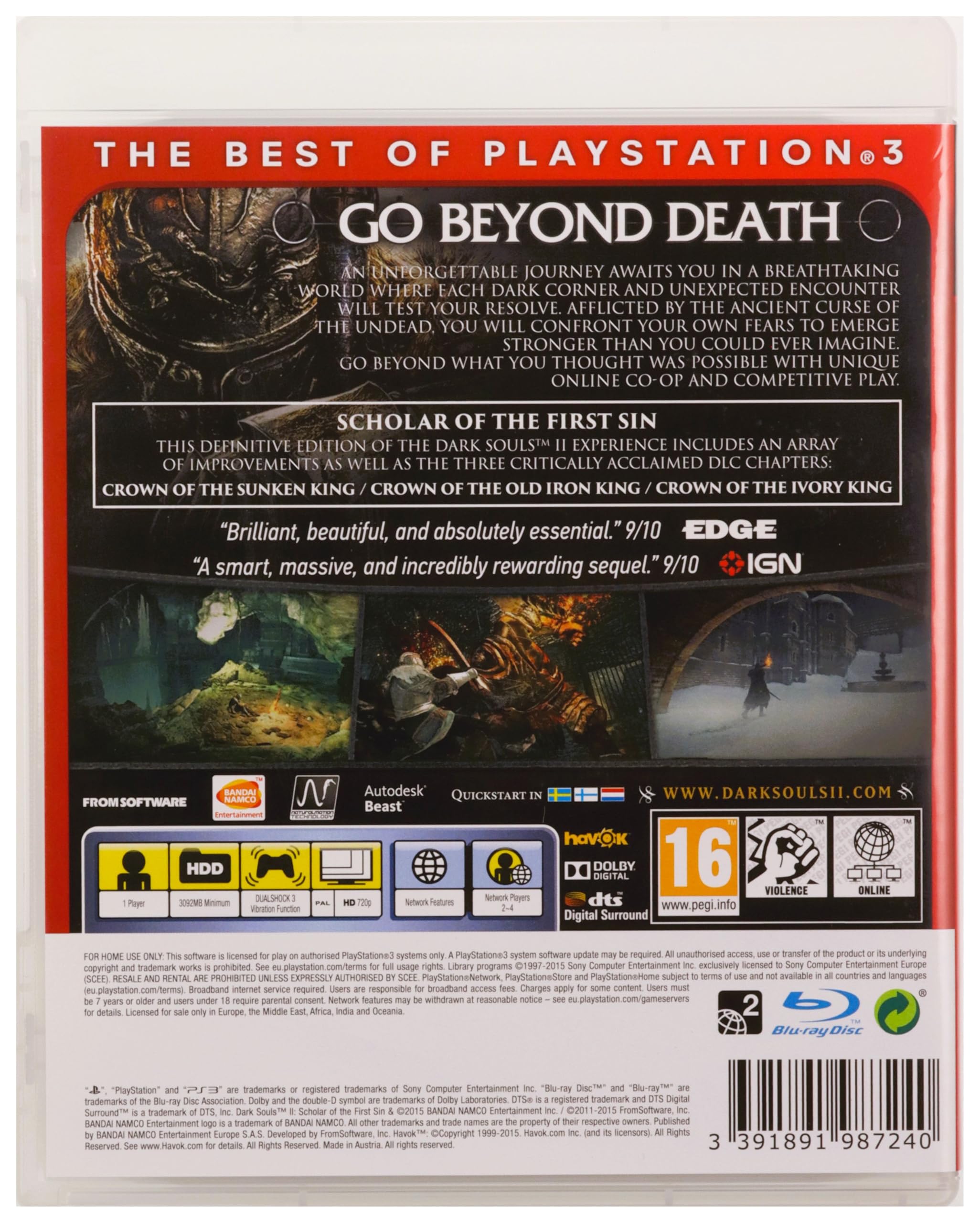 Foto 3 pulgar | Videojuego Bandai Namco Dark Souls Ii: Scholar Of The First Sin Ps3 - Venta Internacional.