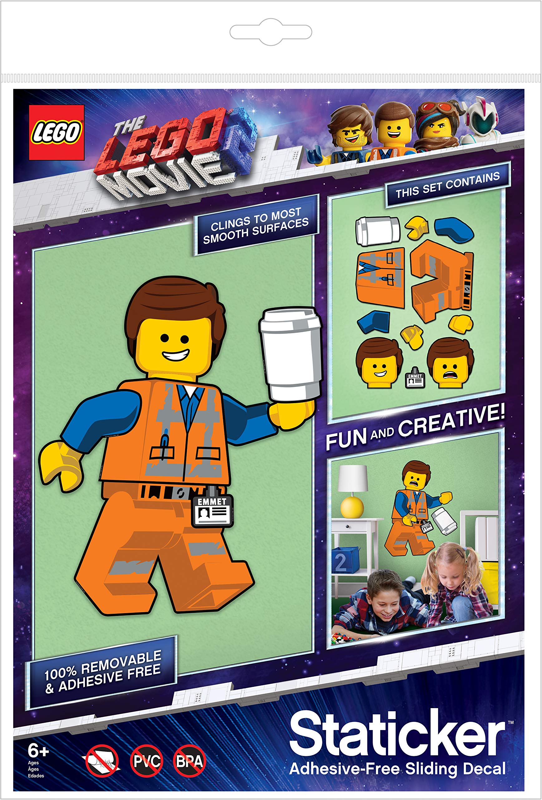 Foto 3 pulgar | Adhesivo De Pared Lego The Movie 2 Emmet Staticker  14 X 18 Cm  11 Unidades - Venta Internacional.