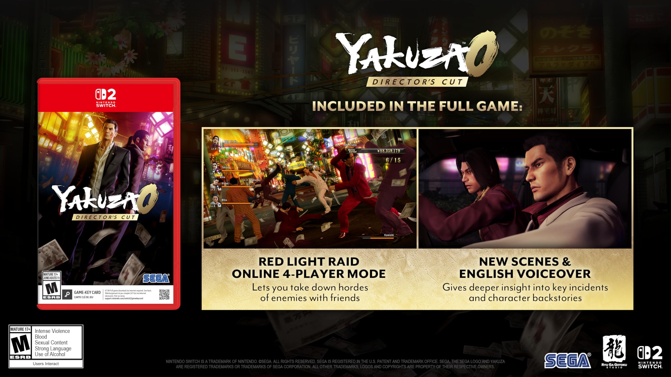 Foto 2 | Videojuego Sega Yakuza 0: Director's Cut Para Nintendo Switch - Venta Internacional.
