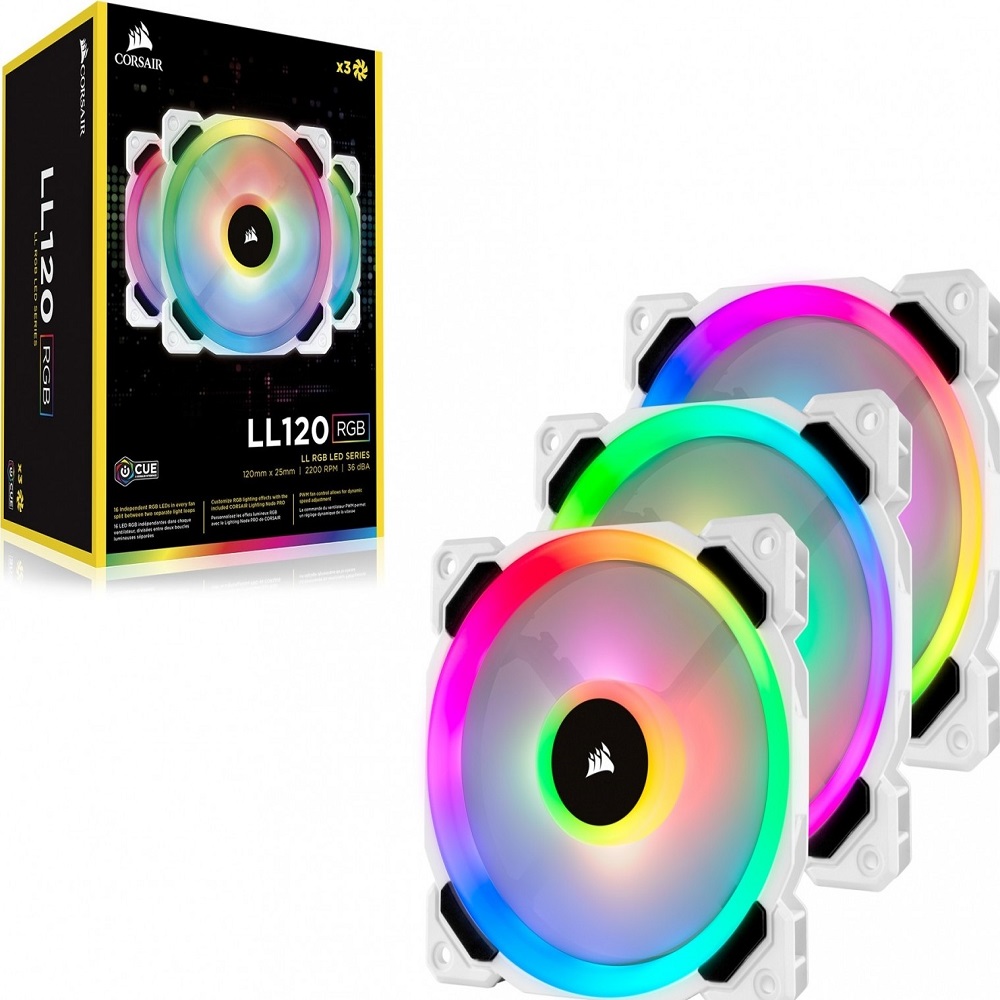 Foto 2 pulgar | Ventilador Corsair Ll120 Rgb 3pack con Controlador Co-9050092-ww Blanco