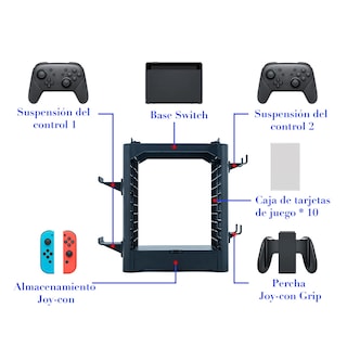 Foto 3 | Torre de Almacenamiento Compatible con Nintendo Switch 1 y Oled para Estuches de Videojuego