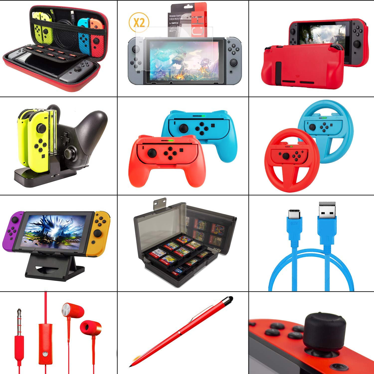 Foto 3 | Paquete De Accesorios Orzly Compatible Con Nintendo Switch Y Oled - Venta Internacional.