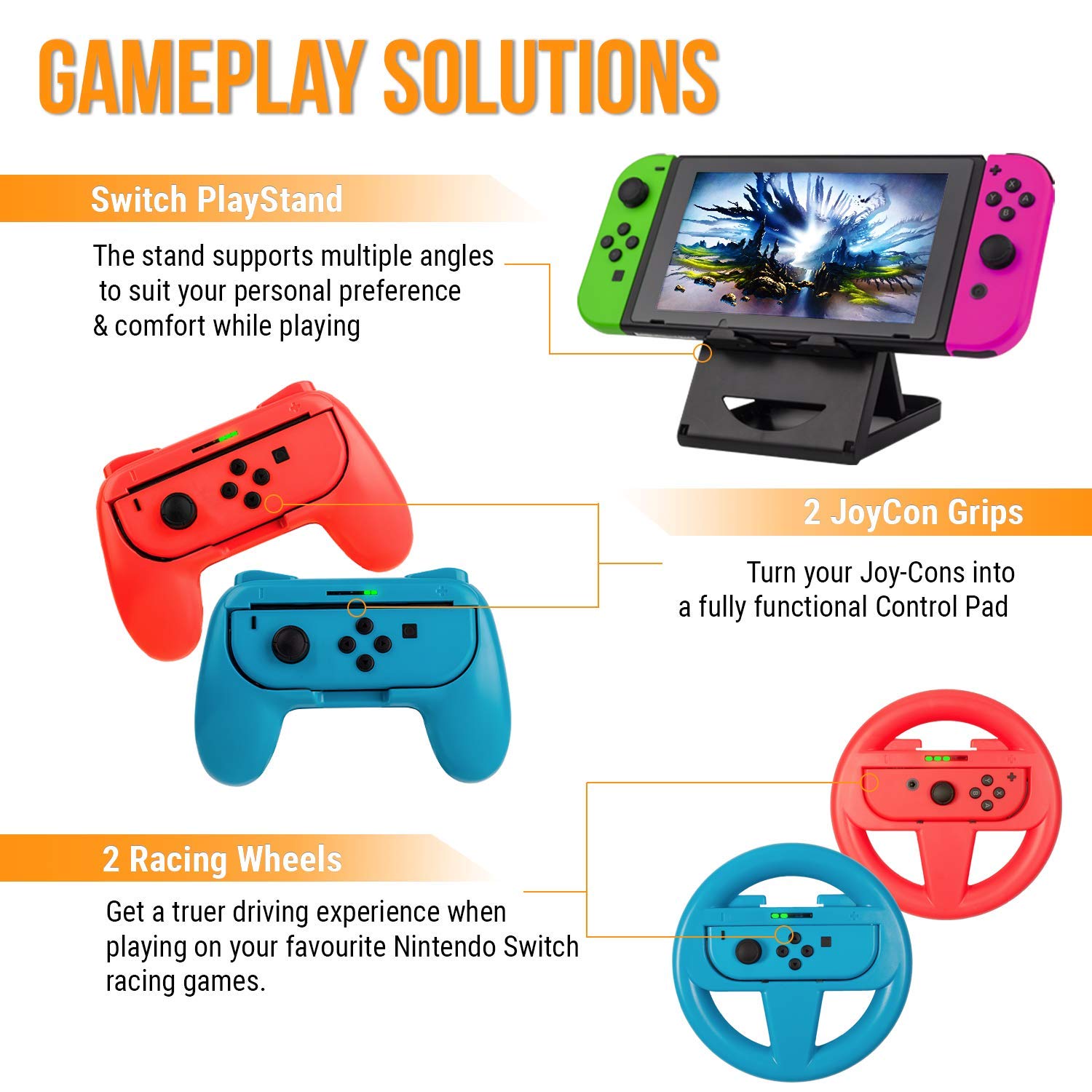 Foto 8 pulgar | Paquete De Accesorios Orzly Compatible Con Nintendo Switch Y Oled - Venta Internacional.