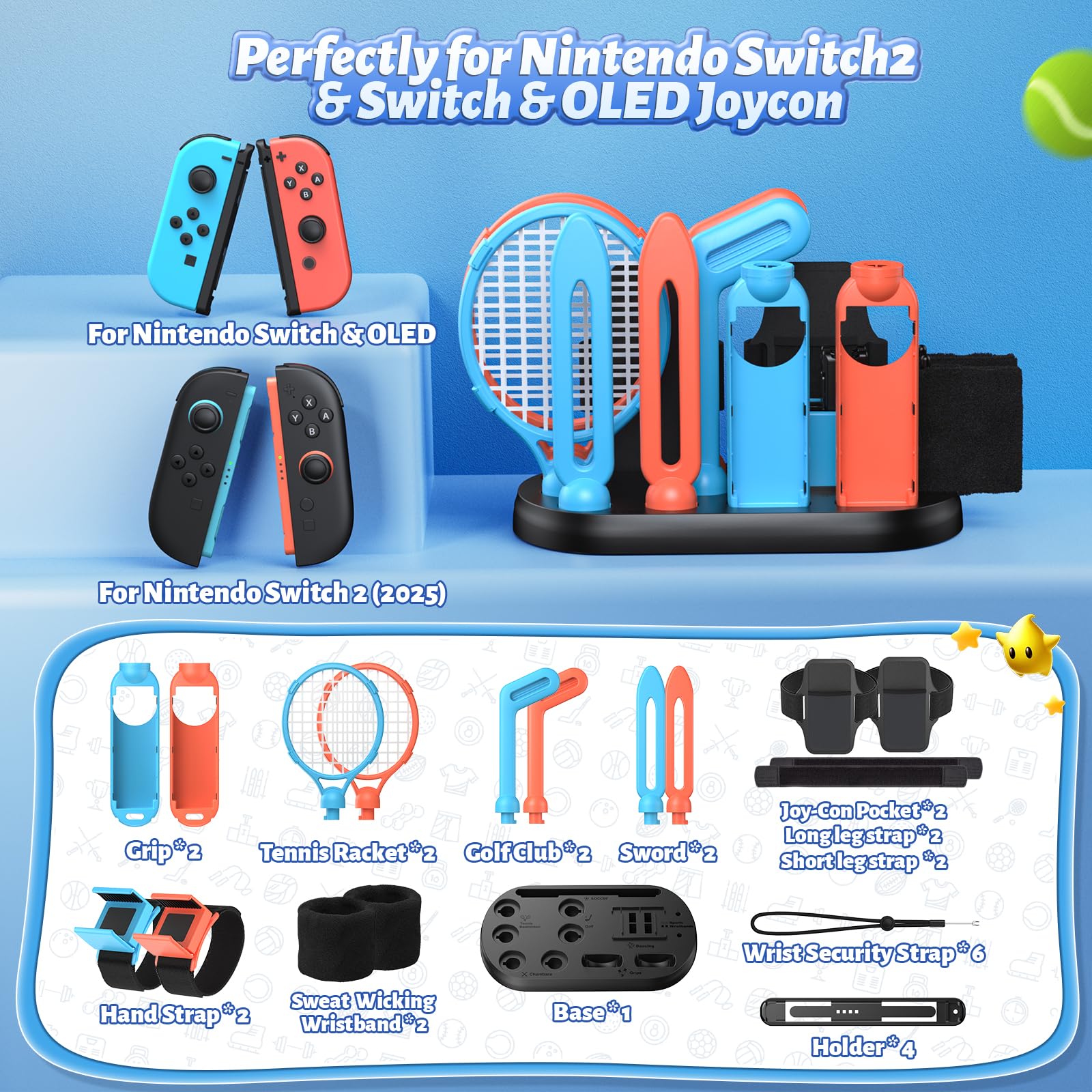 Foto 3 pulgar | [accesorio] Paquete Deportivo Fastsnail Para Nintendo Switch 2/switch 1/oled - Venta Internacional.