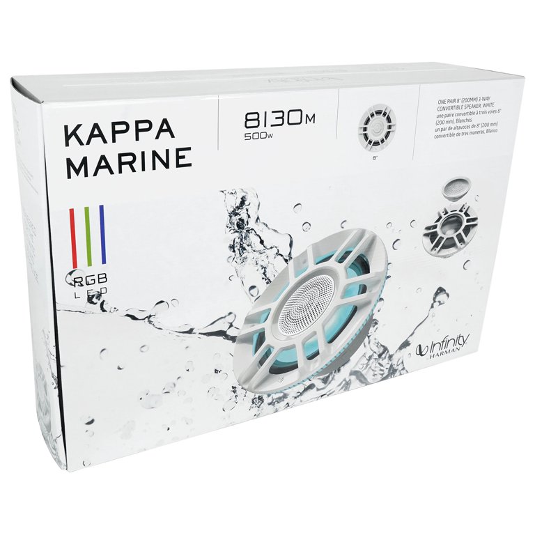 Foto 2 | Par De Bocinas Marinas 8'' Infinity Kappa 8130m Con Iluminacion Led Multicolor