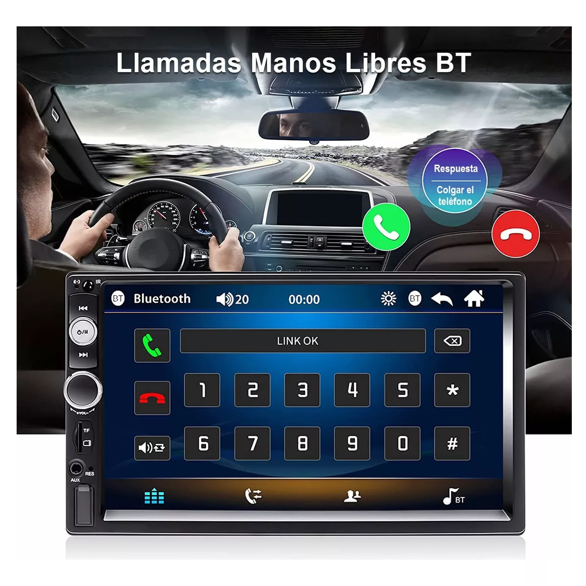 Foto 3 pulgar | Autoestéreos Belug 2din Mirrorlink Pantalla Táctil y Cámara