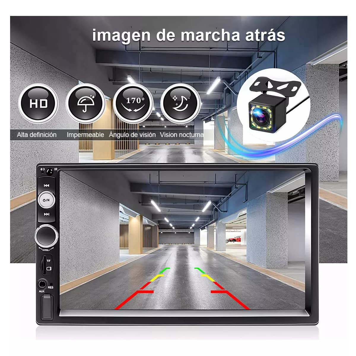 Foto 4 | Autoestéreo 2din LabG con Pantalla Táctil HD de 7" y Mirrorlink