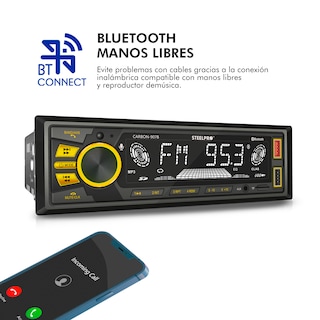 Foto 4 | Autoestéreo Steelpro Bluetooth Usb/sd 1 Din Carbon-907b