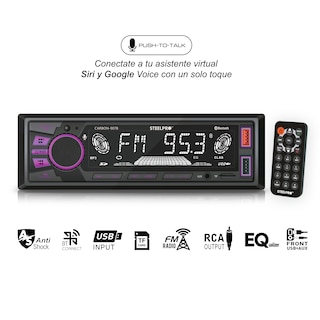 Foto 5 | Autoestéreo Steelpro Bluetooth Usb/sd 1 Din Carbon-907b