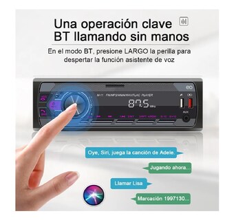 Foto 2 | Autoestéreo Reproductor MP3 Radio con BT Aux USB SD Eo Safe Imports ESI-2295-1 Negro
