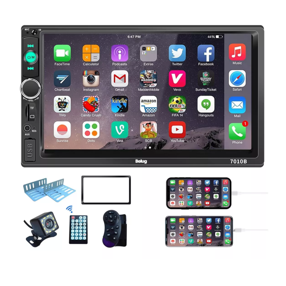 Foto 3 pulgar | Autoestéreos 2din Belug Pantalla Táctil Y Cámara Negro
