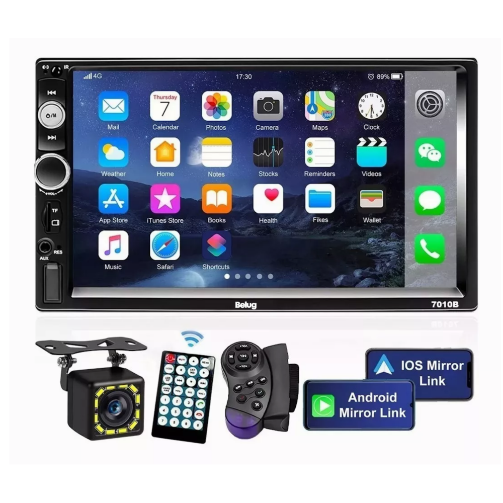 Foto 4 pulgar | Autoestéreos 2din Belug Pantalla Táctil Y Cámara Negro