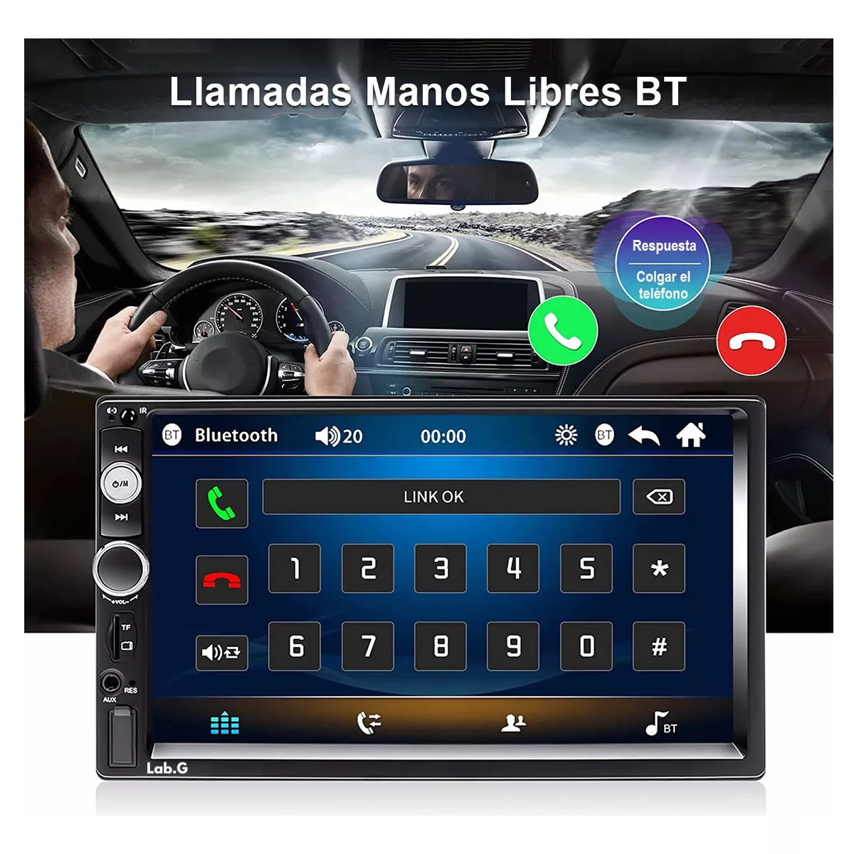 Foto 3 pulgar | Autoestéreos 2din Lab.g Mirrorlink Pantalla Táctil Y Cámara