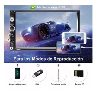Foto 3 | Autoestéreos 2din Lab.g Mirrorlink Pantalla Táctil Y Cámara