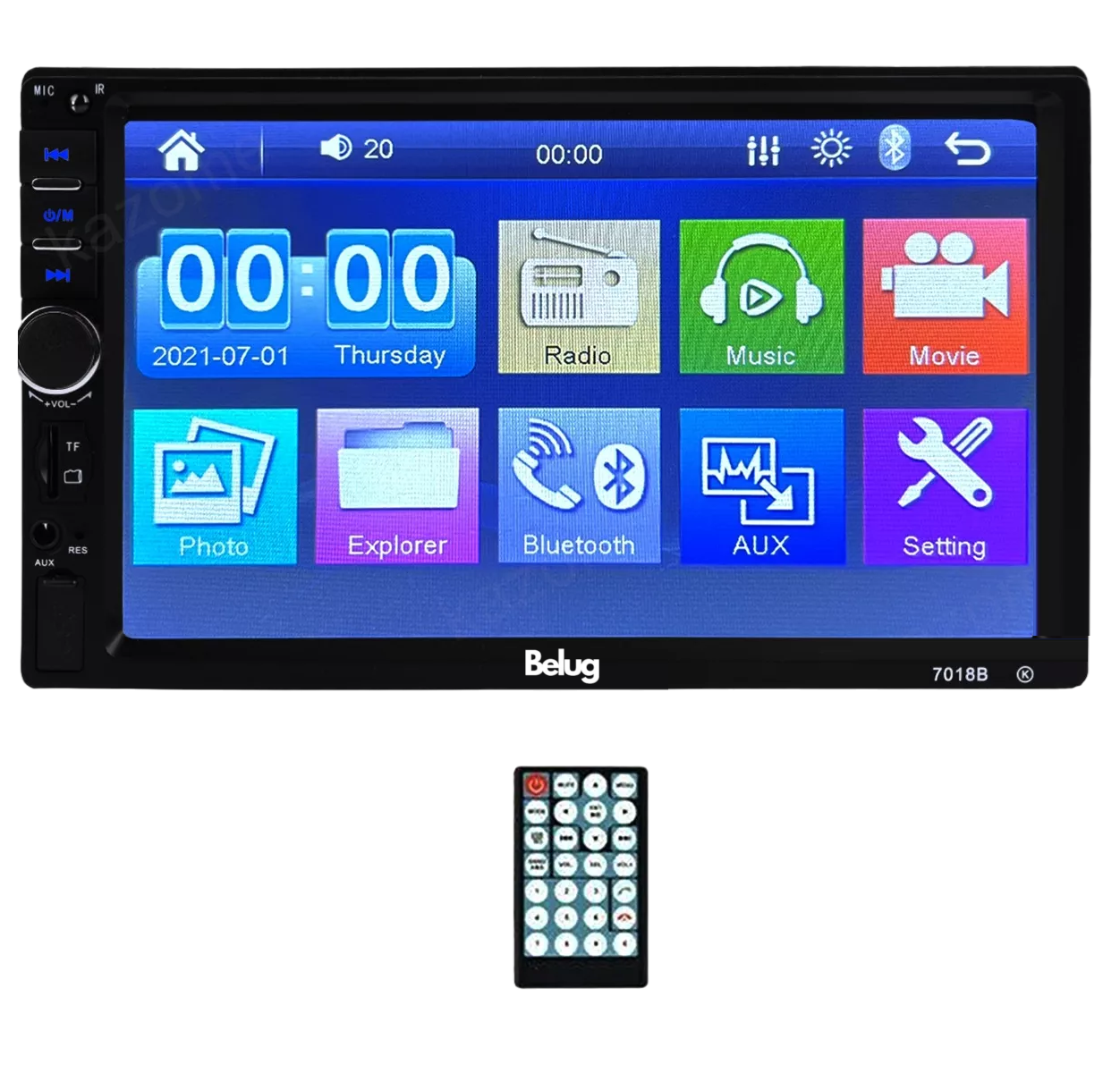 Autoestéreo 7018b Con Usb Y Bluetooth Belug Negro
