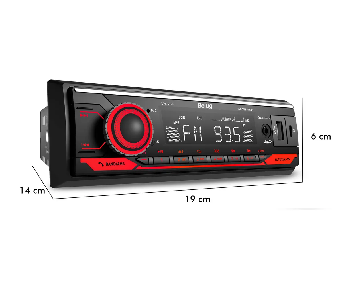 Foto 3 | ''autoestereo 1 Din Bluetooth Soundstream Vm-20b Usb Tipo C Aux Fm Rgb Negro ''