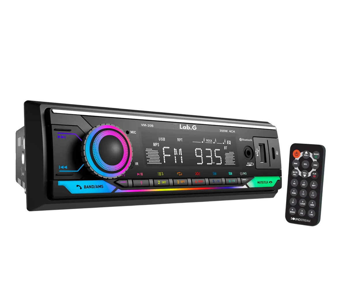 Foto 2 pulgar | ''autoestereo 1 Din Bluetooth Soundstream Vm-20b Usb Tipo C Aux Fm Rgb Negro ''