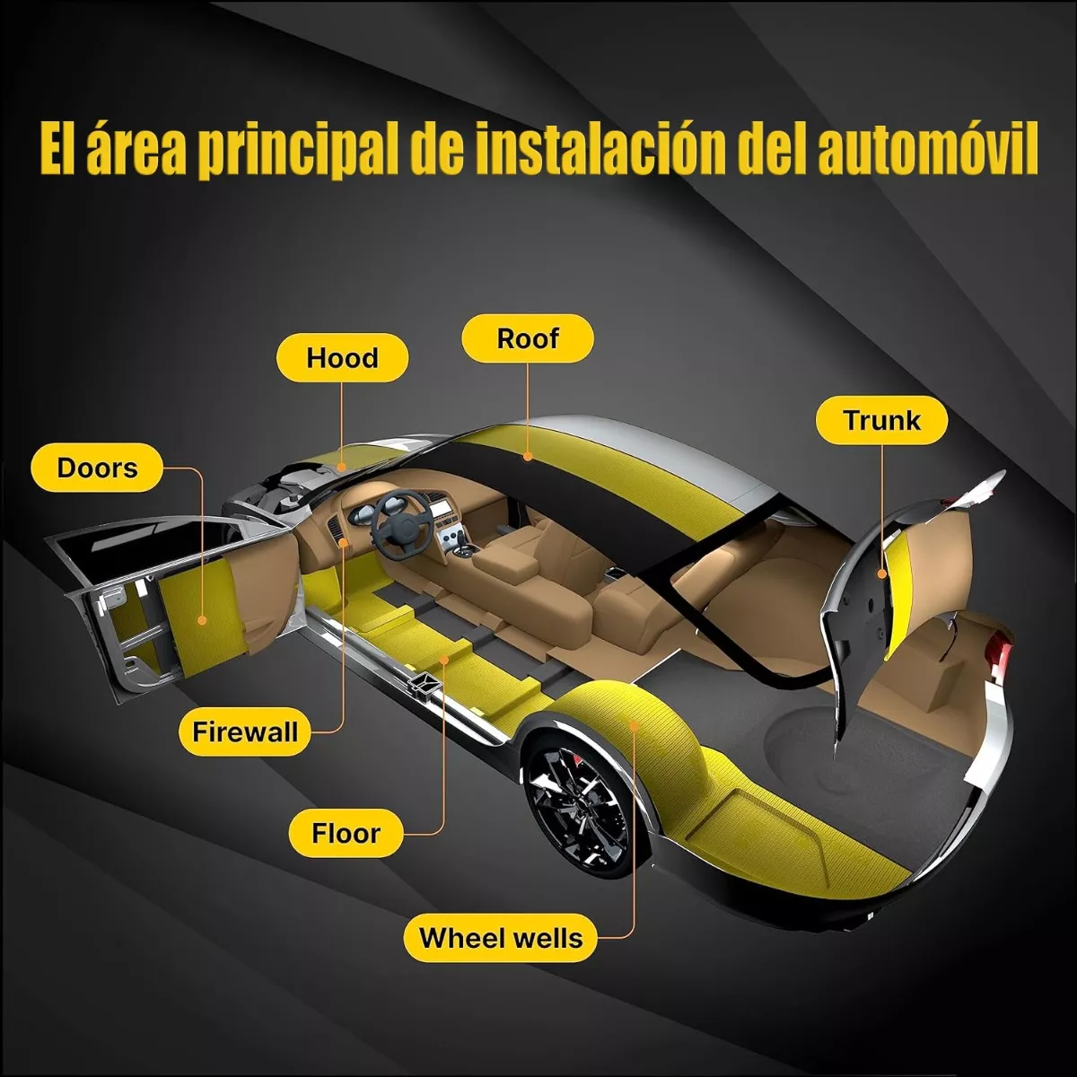 Foto 4 pulgar | Hojas Insonorizantes y Aislante Térmico Eo Safe Imports ESI-12814 Doradas para Coche