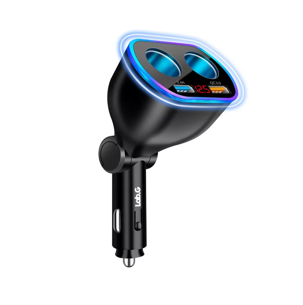 Foto 3 | Cargador Y Encendedor Lab.g Para Auto Cargadores Celulares Rápida 2 Usb Negro