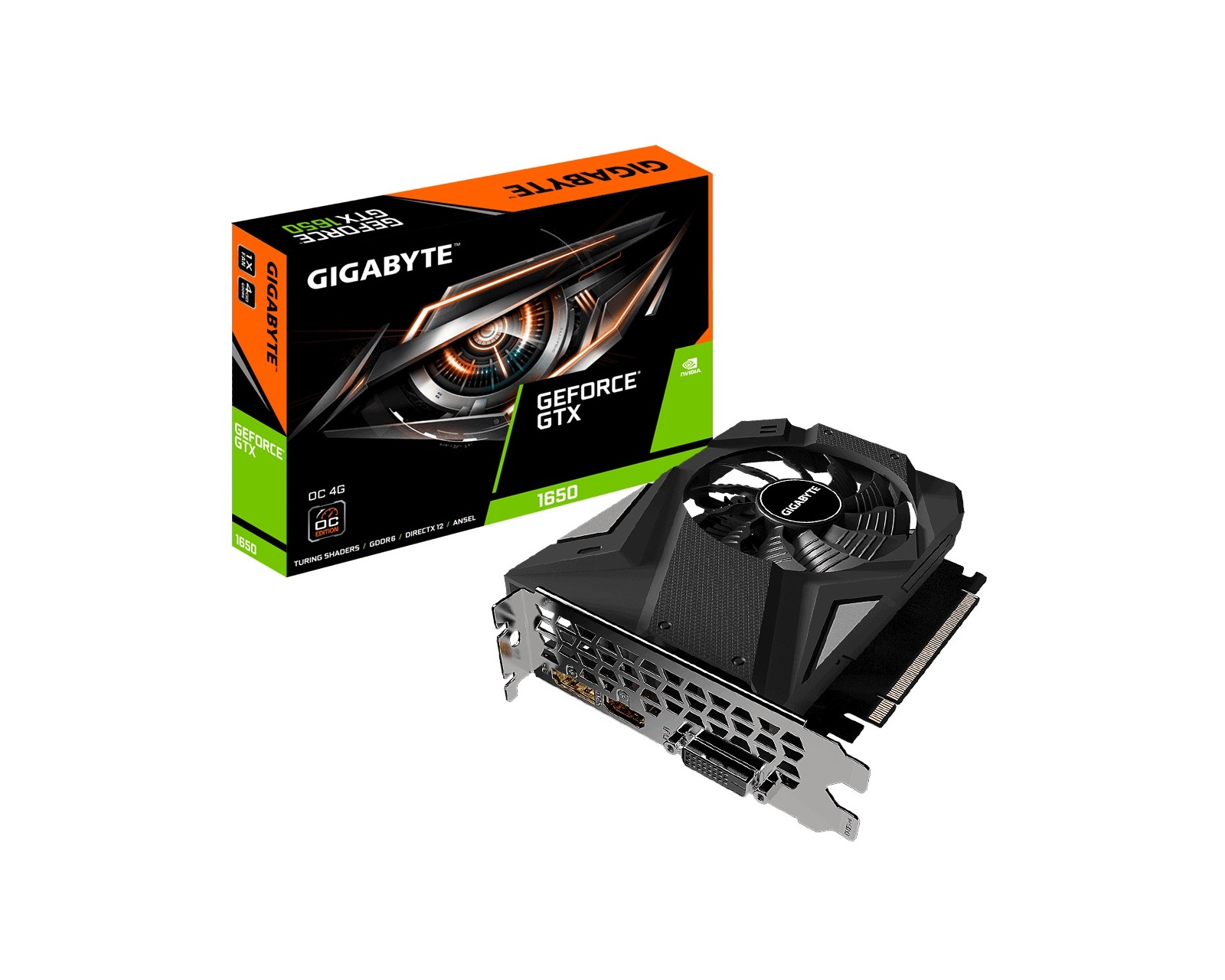 Tarjeta Gráfica Gigabyte GTX 1650 OC 4Gb Ddr6 Dvi/Hdmi/Display Port Pciex16x3.0 color Negro