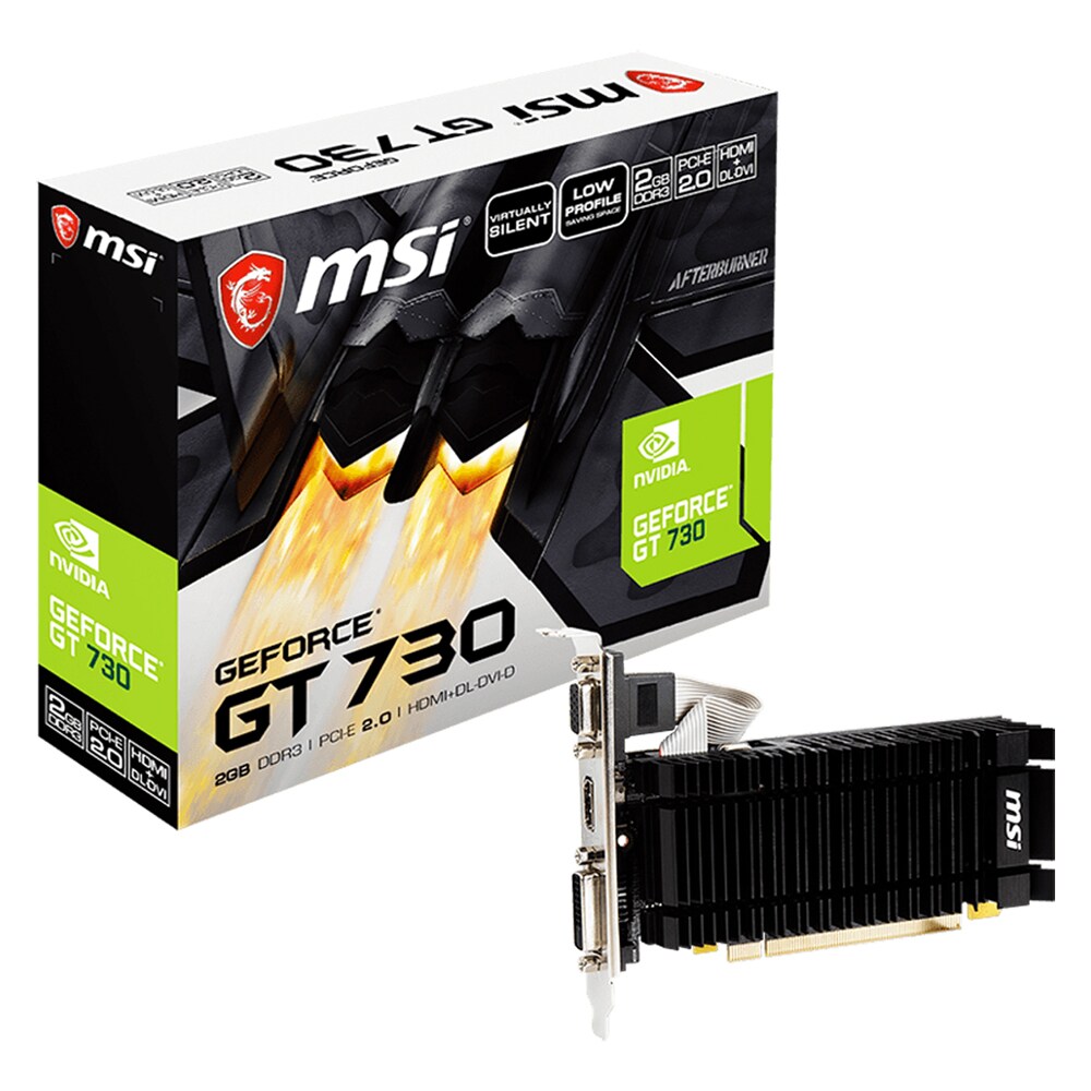 Tarjeta de Video Msi Geforce Gt 730 N730k-2gd3h / Lpv1 2gb Ddr3 Pcie 2.0 color Negro $4,898