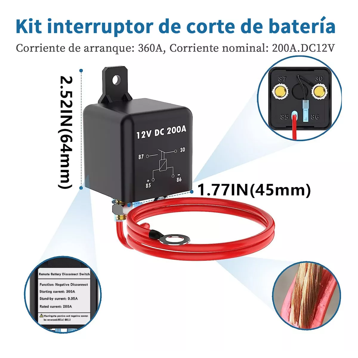 Foto 4 | Interruptor De Desconexión De Batería Para Coche Eo Safe Imports  Esi-13816 Multicolor