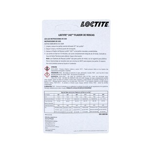 Foto 2 | Fijador De Roscas 242 Resistencia Media Loctite 24221 10 Ml