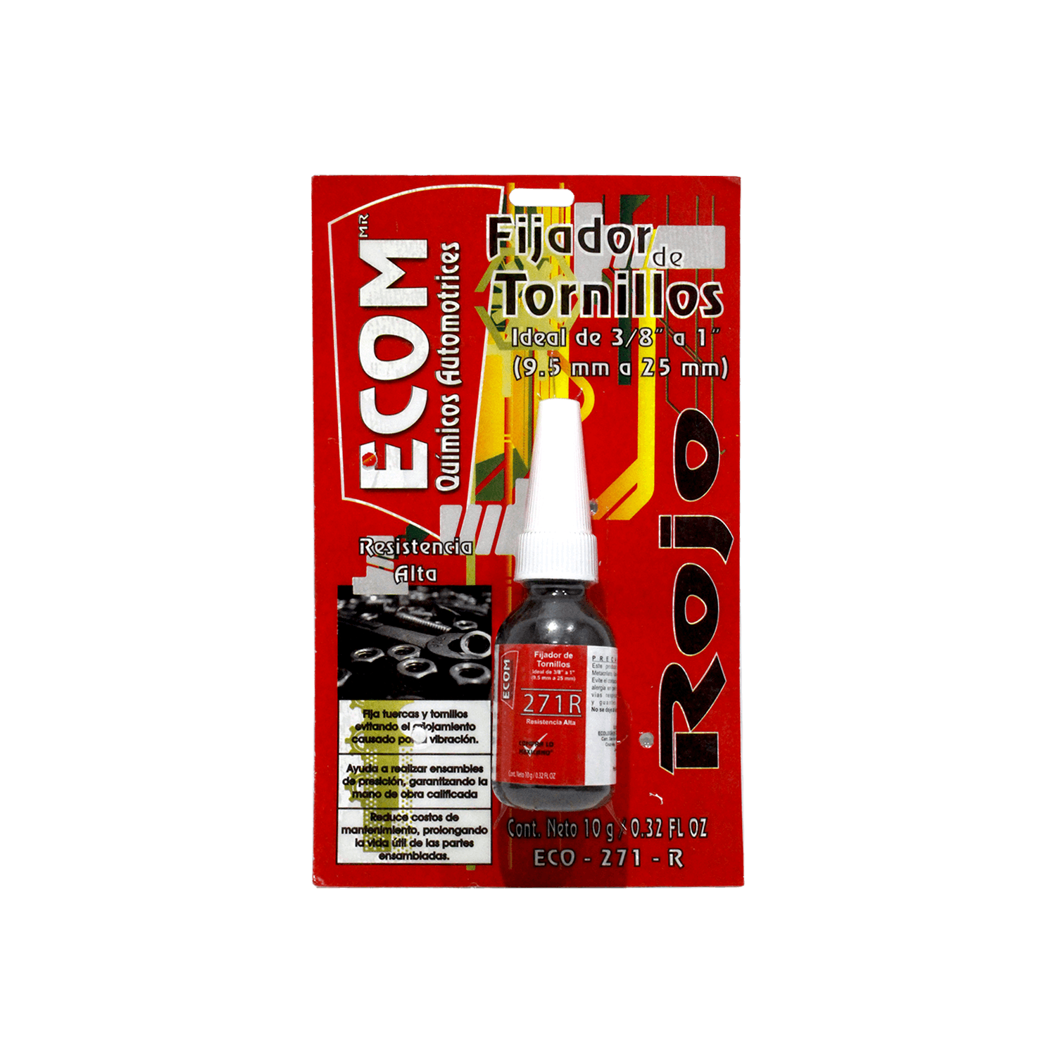 Fijador de Tornillos Ecom Rojo de 10 G