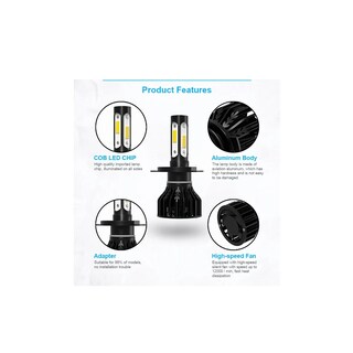 Foto 2 | Kit de Focos Led 4 Lados 10000lm H4 Hb2 9003 Alta/Baja
