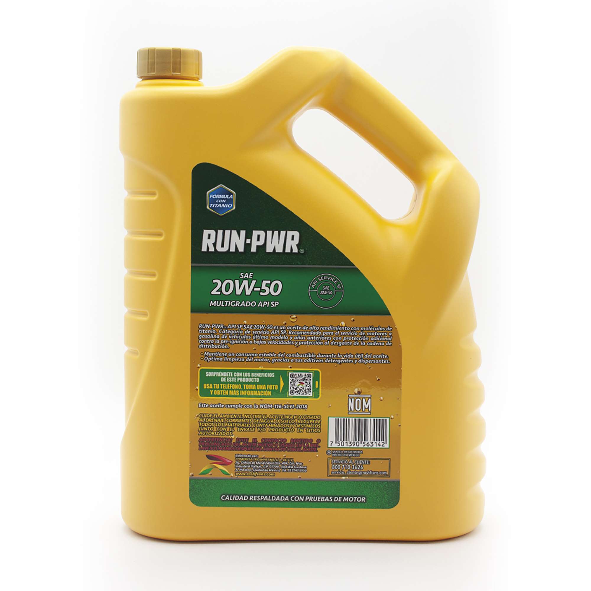 Foto 2 | Aceite Motor Multigrado Roshfrans Run-pwr 20w-50 Sp, 5 L