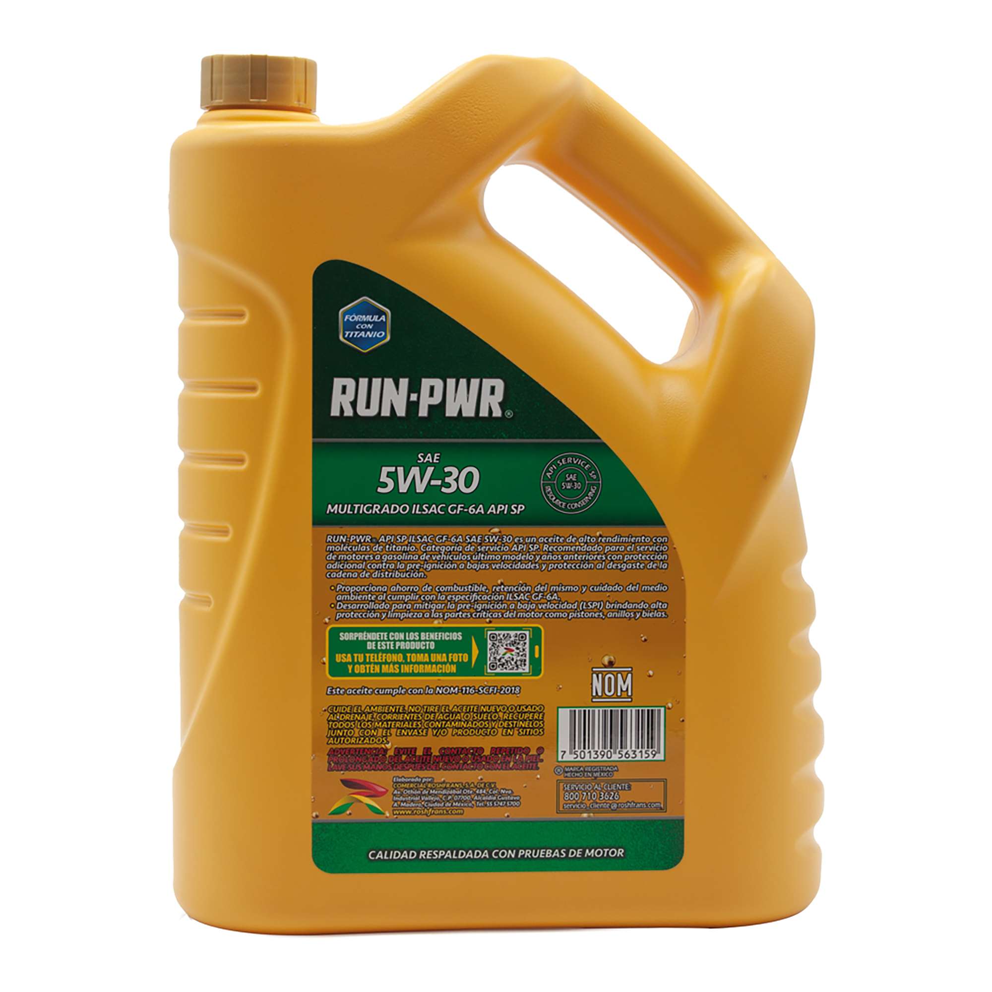 Foto 2 | Aceite Motor Multigrado Roshfrans Run-pwr 5w-30 - 5 L