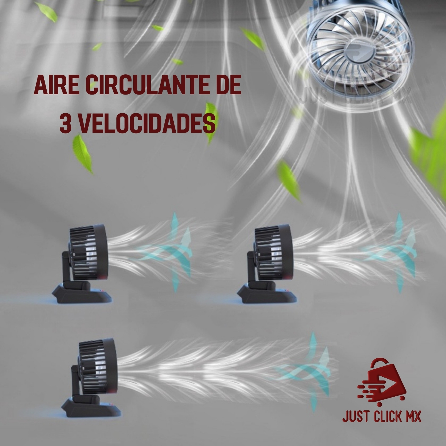 Foto 4 | Ventilador para Coche JustClick MX Usb 3 Velocidades