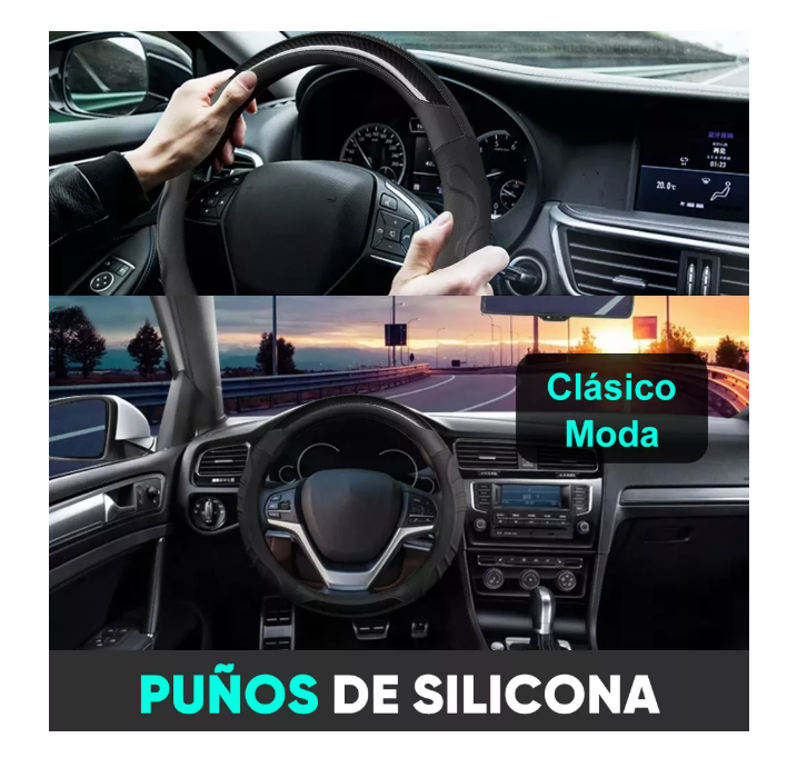 Foto 4 pulgar | Funda De Volante De Coche Clásica De Fibra De Carbono 38 Cm  Color Negro Wünd