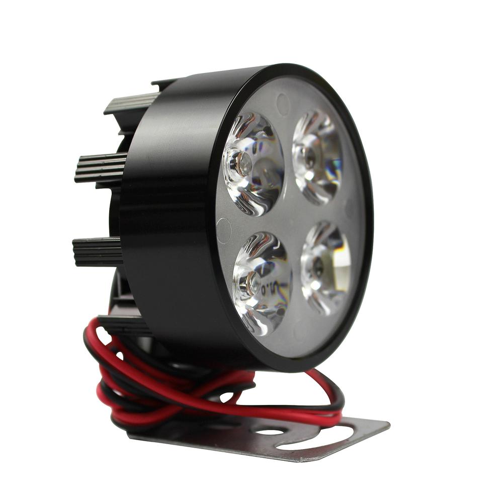 Faro Auxiliar Roda 4 LED con Estrobo Negro 12V 4W