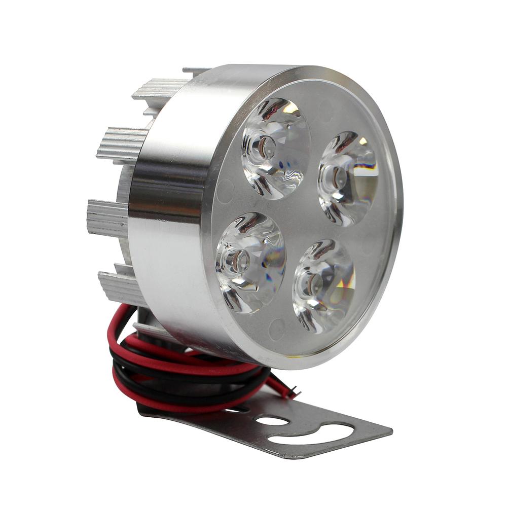 Faro Auxiliar 4 Leds Con Estrobo Plateado 12v 4w