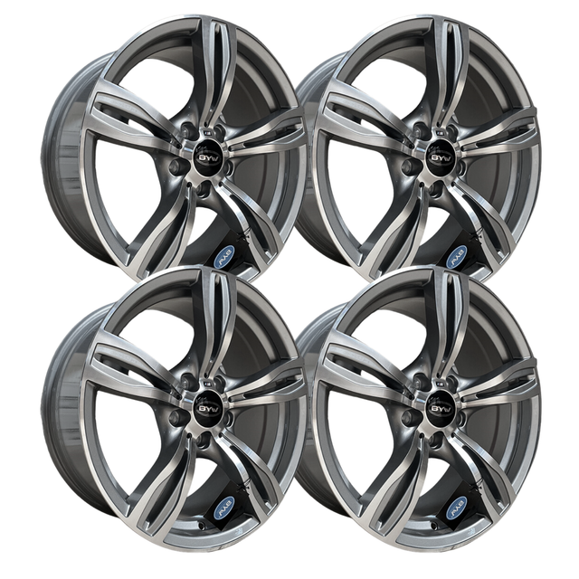 Rines Gun Metal Machine Face 18 5x112  Jetta/Golf/Audi/Mercedes