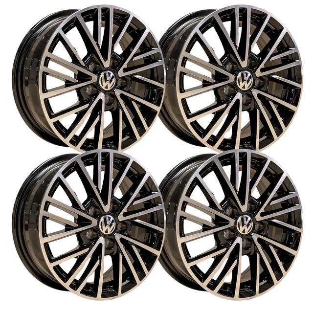 4 Rines Black Machine Face 14 5x100 Vento, Jetta, Golf