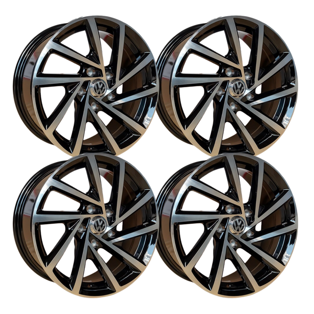 4 Rines 16 5x112 Black Face -jetta, Passat, Golf, Seat Toledo