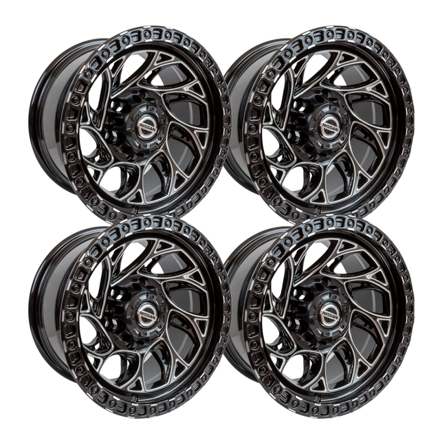 4 Rines 15 6x114.3 Black Milling -np300 Frontier, Navara Estacas