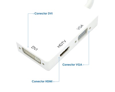 Foto 2 | Adaptador Virtual Zone Mini Displayport - Dvi/ Hdmi/ Vga