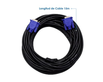 Foto 2 | Cable Vga - Vga Virtual Zone 15m para PC Laptop, Monitor o Proyector