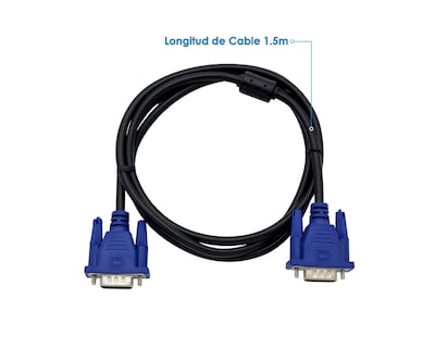 Foto 2 | Cable Vga - Vga Virtual Zone 1.5m Virtual Zone color Negro para Pc Laptop Monitor o Proyector