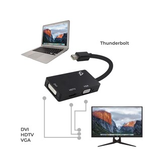 Foto 3 | Adaptador de Mini Display Port A Vga Hdmi Elegate Dvi Wi128 Negro