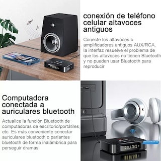 Foto 2 | Bluetooth5.0 Transmisor/receptor Audio Estéreo Eo Safe Imports Esi-4287 color Negro