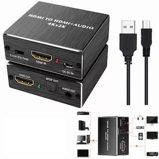 Foto 2 | Hdmi Extractor De Audio Divisor Óptico Spdif Coaxial Eo Safe Imports Esi-5040 Negro