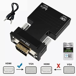 Foto 2 | Convertidor De Hdmi A Hembra Macho A Vga Con Adaptador De Audio Eo Safe Imports Esi-5081 Negro