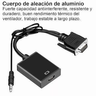 Foto 6 | Cable Convertidor Video Vga A Hdmi, Audio Full Hd 1080p Eo Safe Imports Esi-6351 color Negro